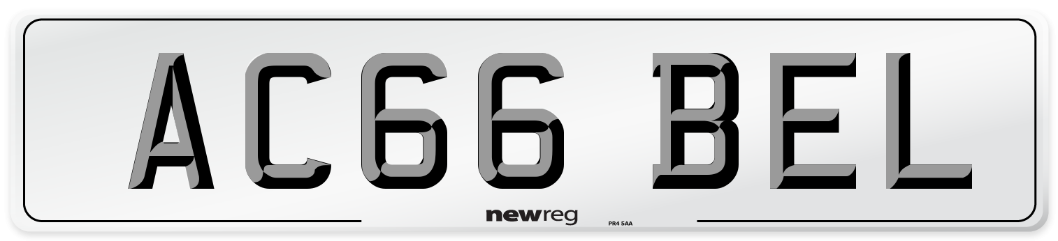 AC66 BEL Number Plate from New Reg